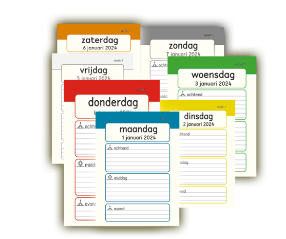 Agenda voor ouderen met dagindeling