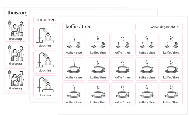 Daginzicht-agenda  pictogramstickers vellen